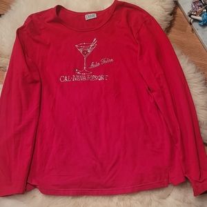 Red tees shirt long sleeves,Crash